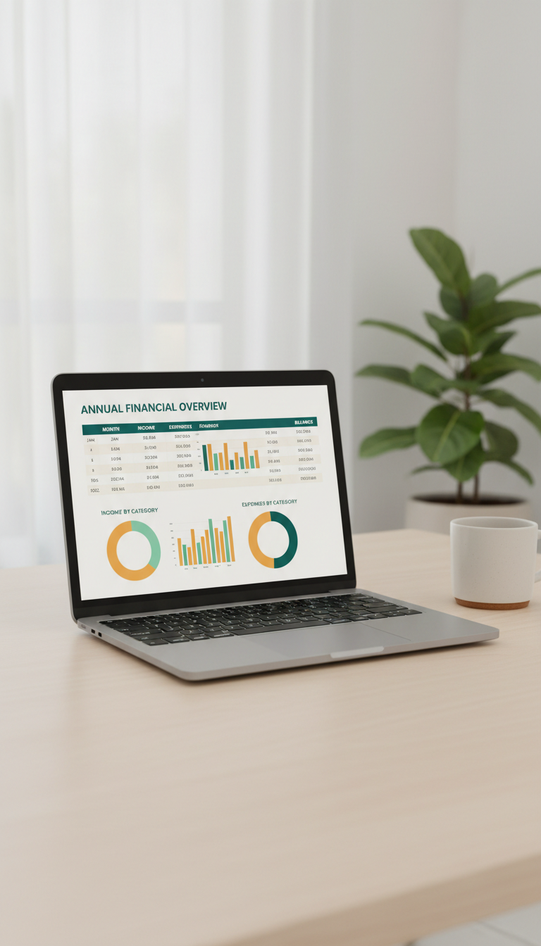 Annual Income & Expense Report Spreadsheet – Yearly Finance Summary PDF