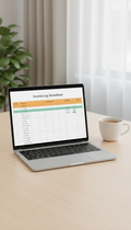 Invoice Log Spreadsheet for Contractors & Service Providers – PDF Template